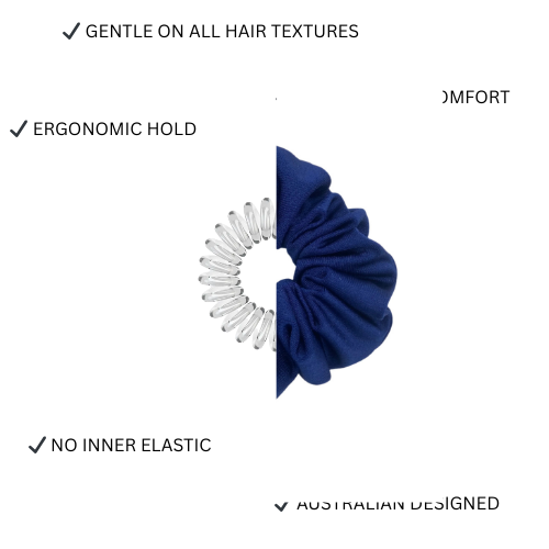 School Scrunchie – Navy Blue