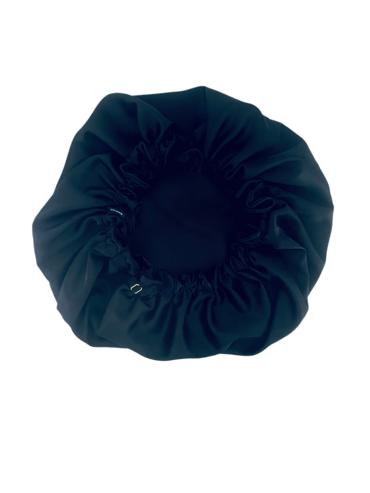 OVERSIZED ADJUSTABLE HAIR BONNET SATIN - BLACK