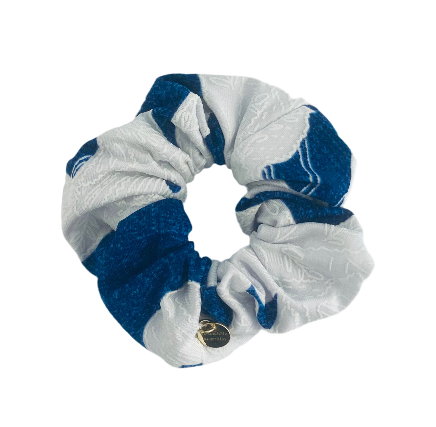 Blue & White Swim Scrunchie
