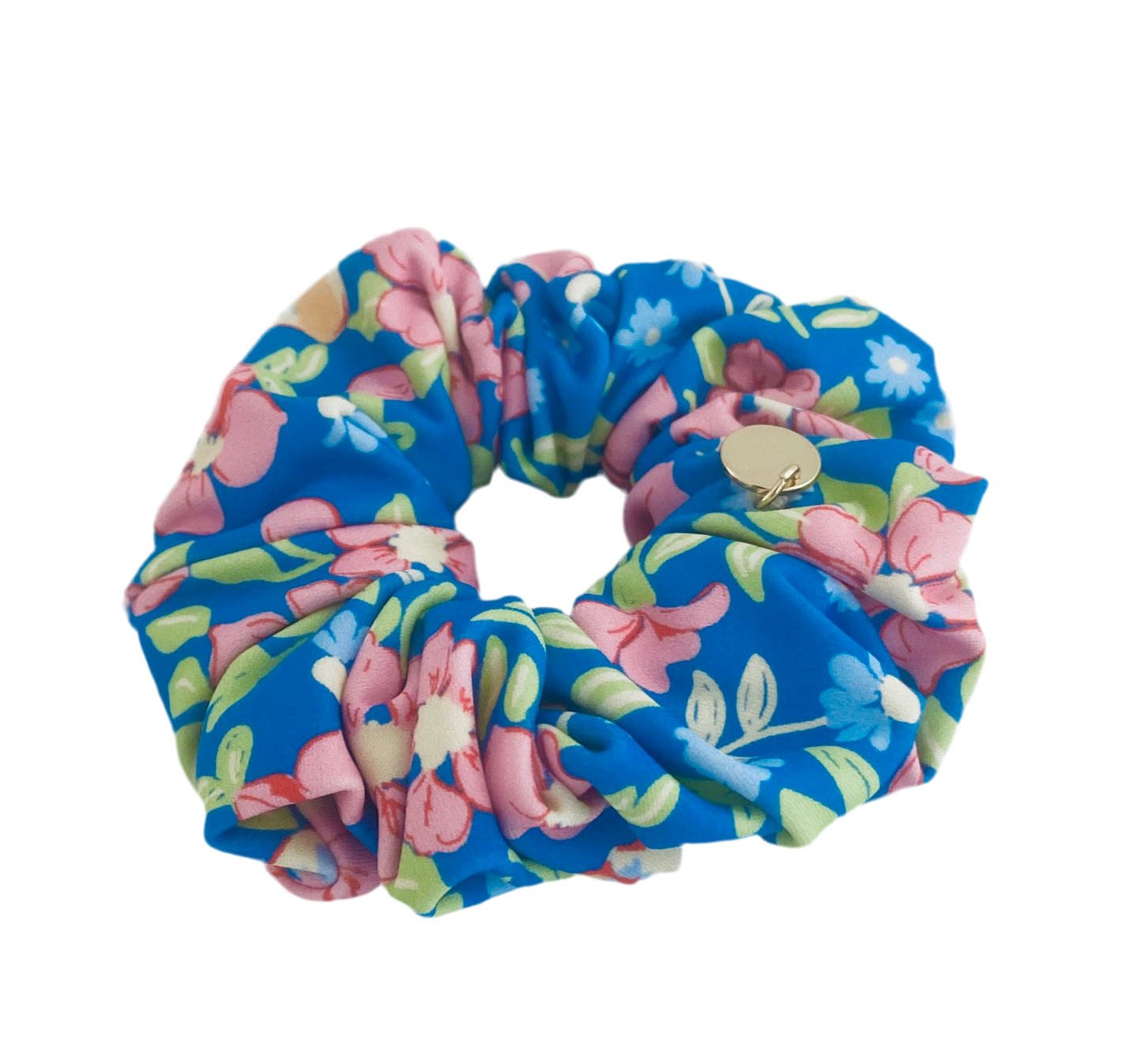 Blue Floral Swim Scrunchie
