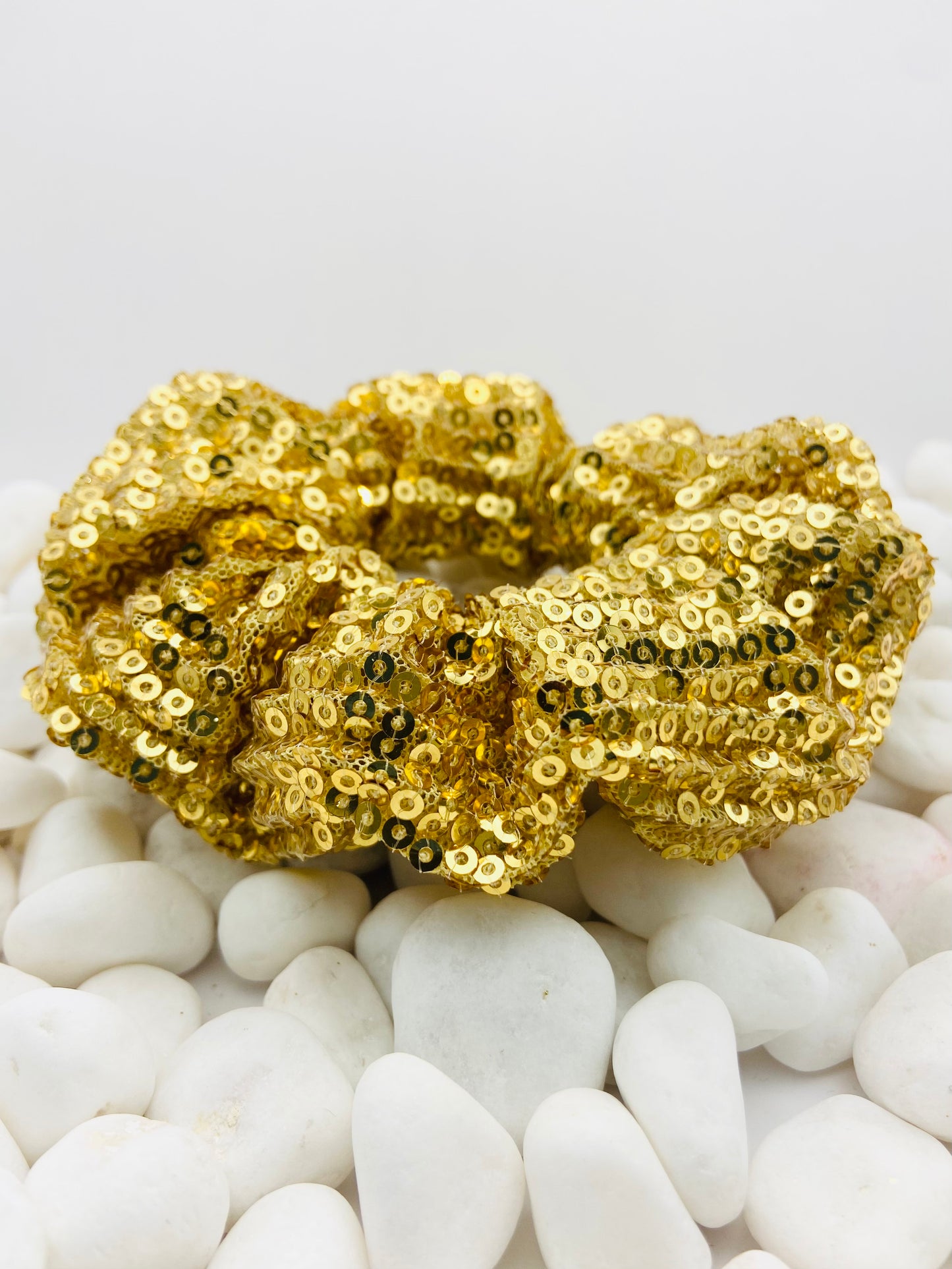 Premium Sequinned Scrunchie Gold