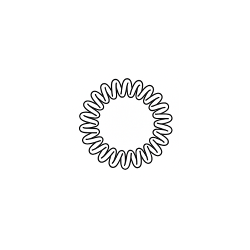 Black hair tie on a white background