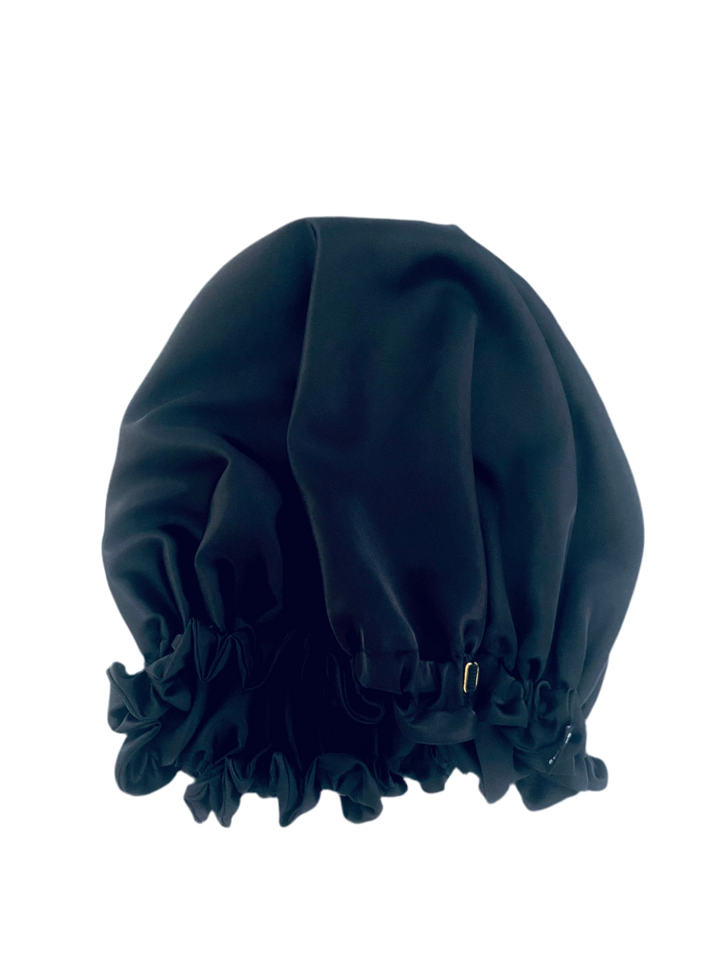 OVERSIZED ADJUSTABLE HAIR BONNET SATIN - BLACK