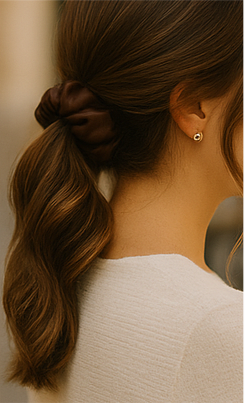 Dark Chocolate Mulberry Silk Scrunchie