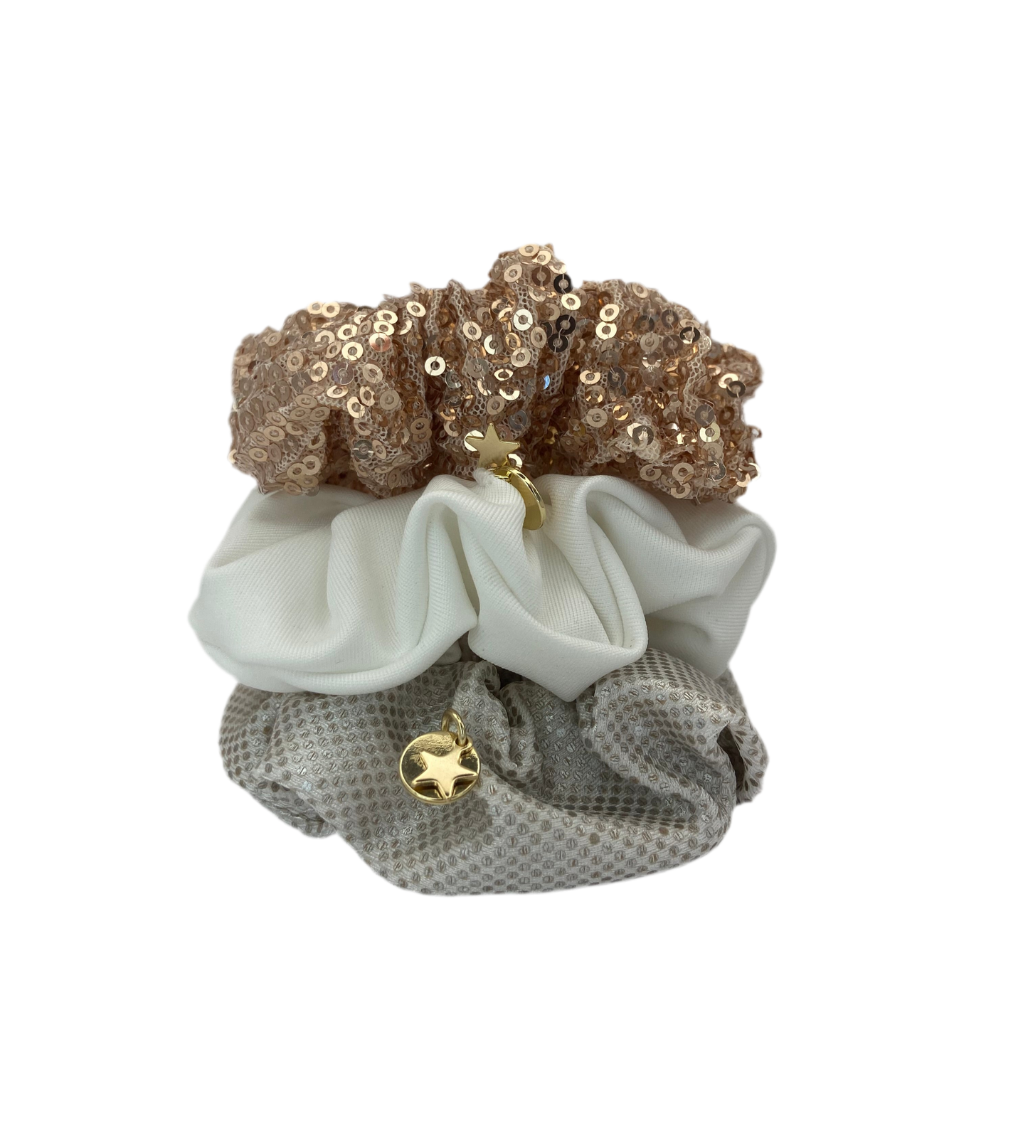 SET of 3 SmartCore Scrunchies - Soft Styling Sparkle Essentials