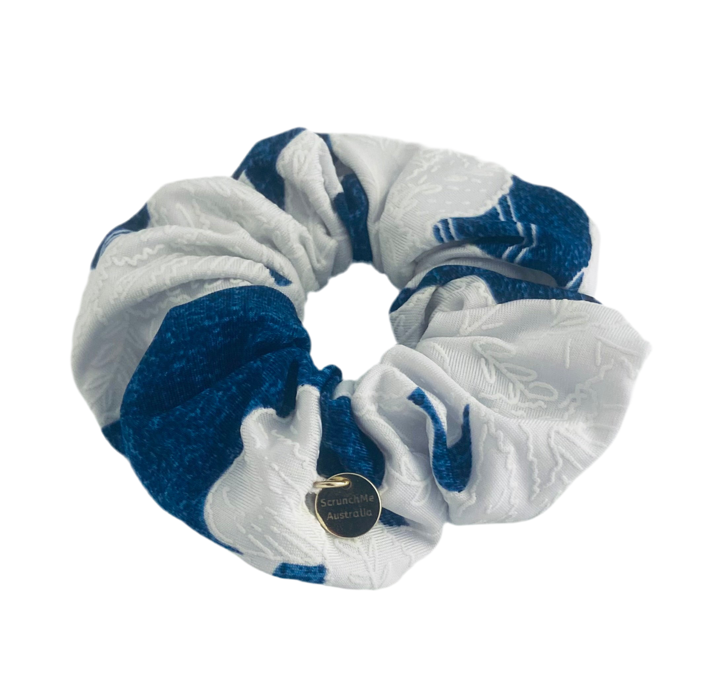 Blue & White Swim Scrunchie