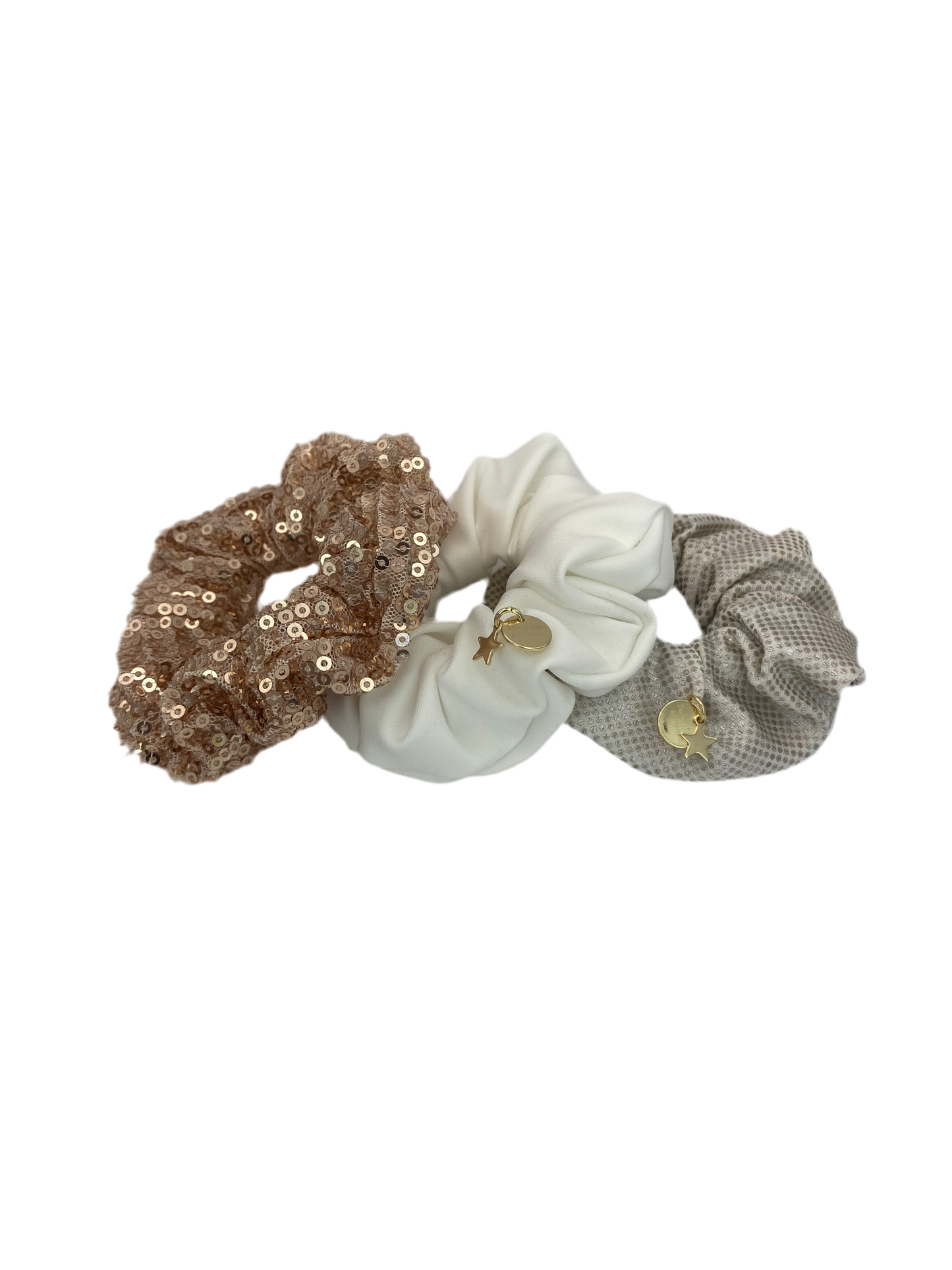 SET of 3 SmartCore Scrunchies - Soft Styling Sparkle Essentials