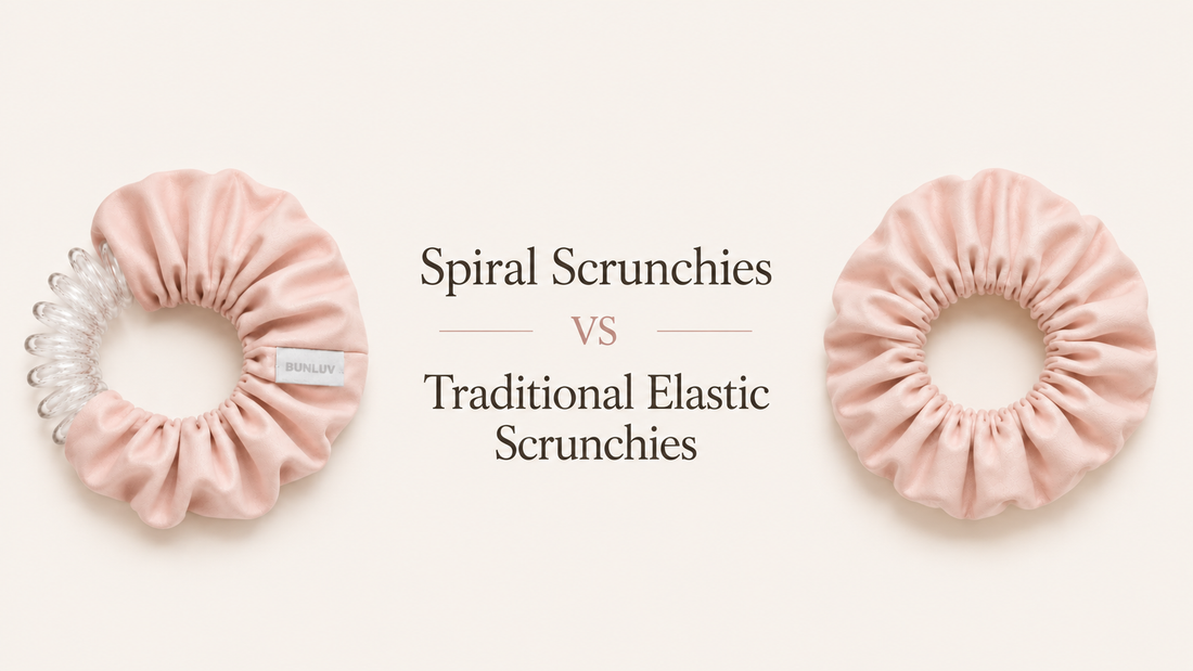 Spiral Scrunchie vs Traditional Scrunchie comparison image
