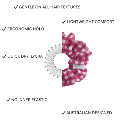 Swim Scrunchie – Pink Gingham