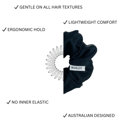 Premium Satin Black Scrunchie