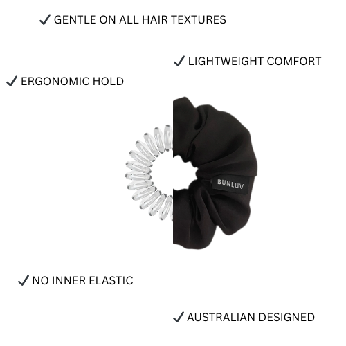 Mulberry Silk Scrunchie Set – Black