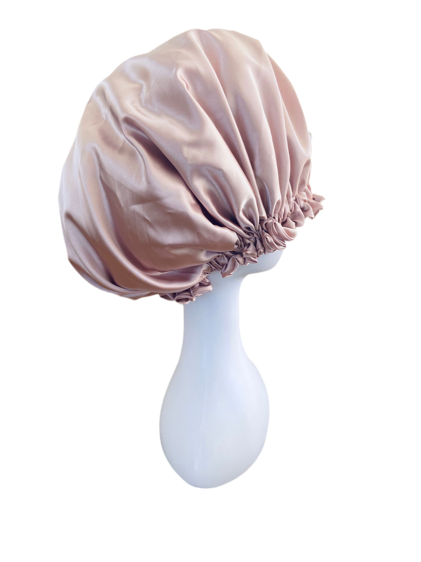 OVERSIZED HAIR BONNET ADJUSTABLE SATIN - PINK