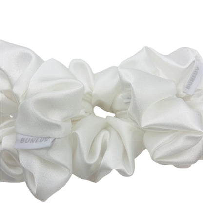 Premium Satin White Scrunchie