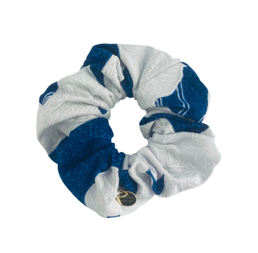 Blue & White Swim Scrunchie