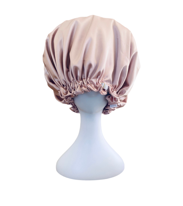 Oversized Adjustable Satin Sleep Bonnet - Pink