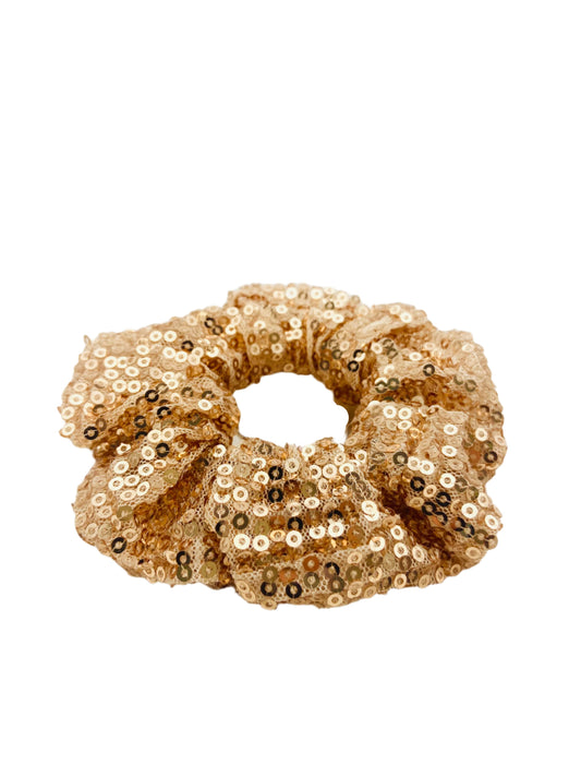 Premium Sequinned Scrunchie Champagne Gold