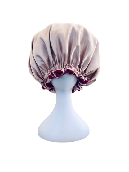 OVERSIZED HAIR BONNET ADJUSTABLE SATIN - PINK & HOT PINK