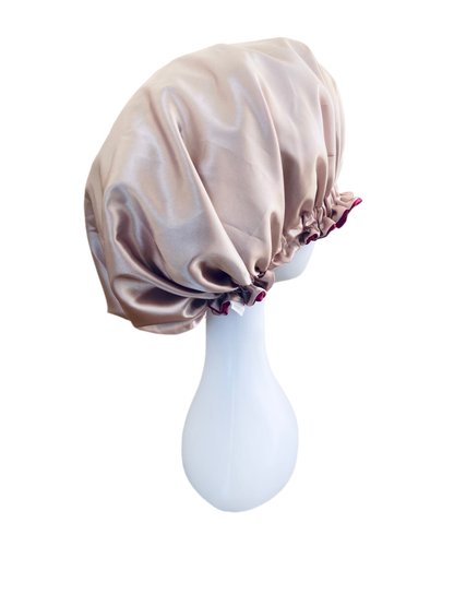 OVERSIZED HAIR BONNET ADJUSTABLE SATIN - PINK & HOT PINK