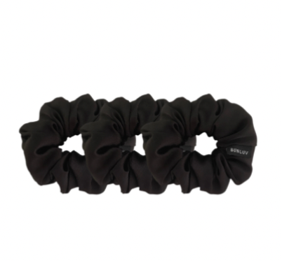 SET of 3 SILK SmartCore Scrunchies - Soft Styling Essentials - Black