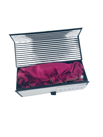 OVERSIZED HAIR BONNET ADJUSTABLE SATIN - PINK & CHOCOLATE BROWN