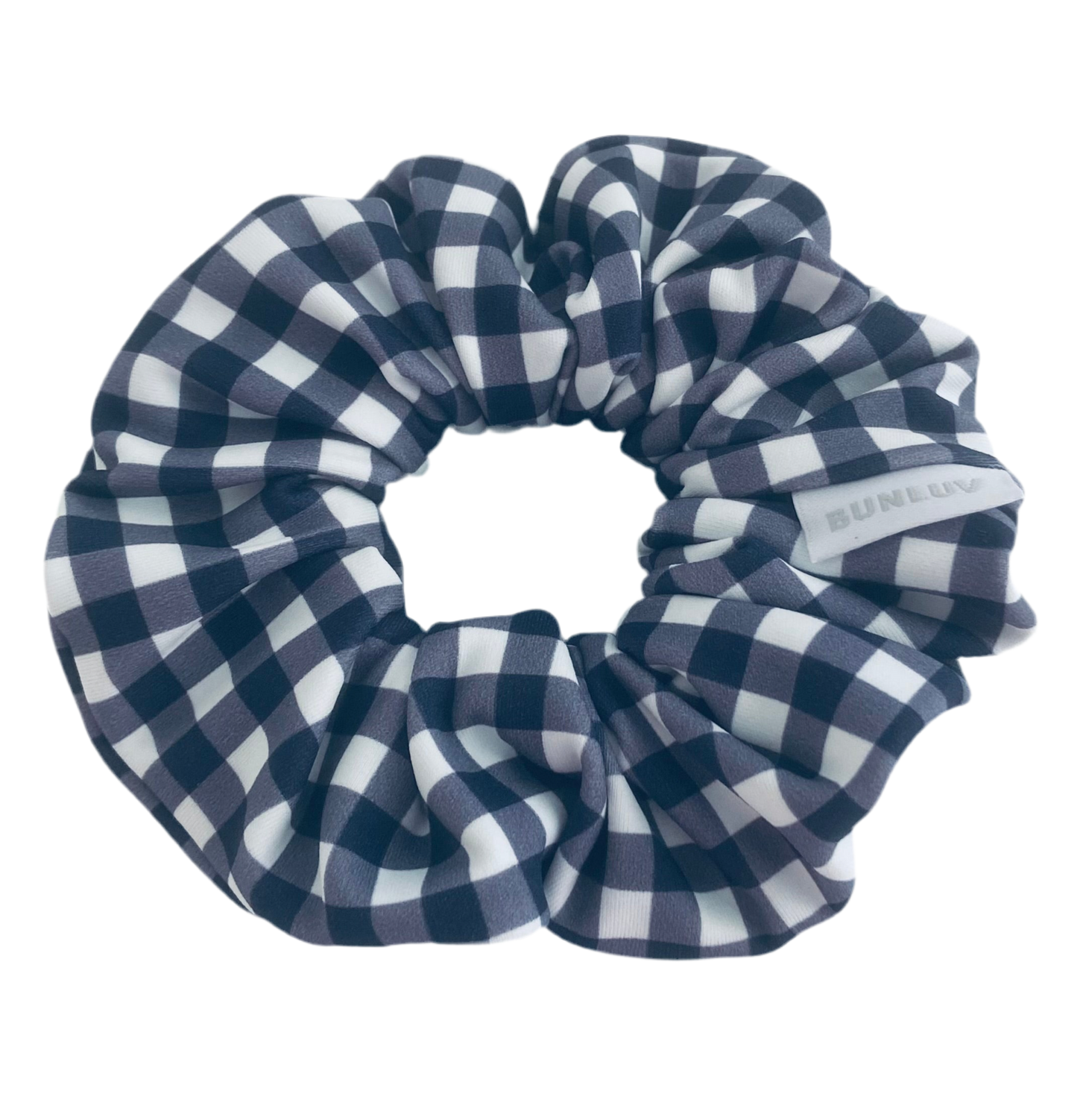 Navy Gingham Swim Scrunchie