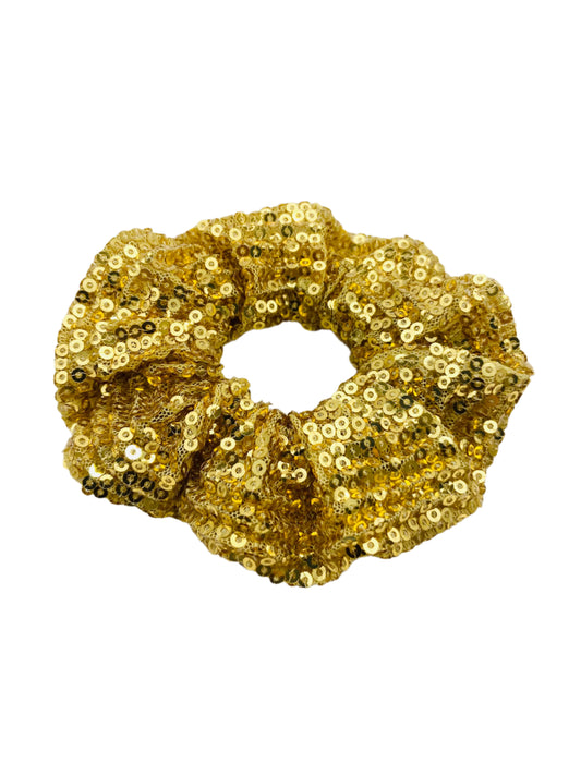 Premium Sequinned Scrunchie Gold