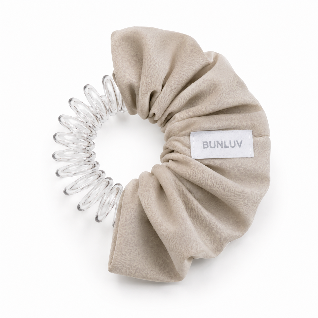 Active nude scrunchie with spiral inner exposed