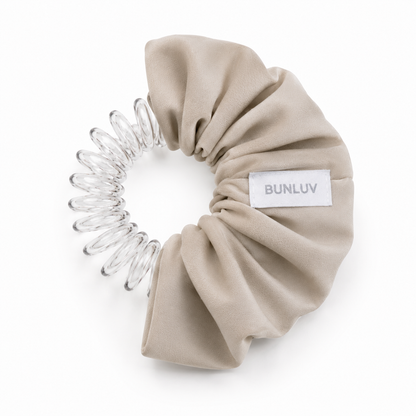 Active nude scrunchie with spiral inner exposed