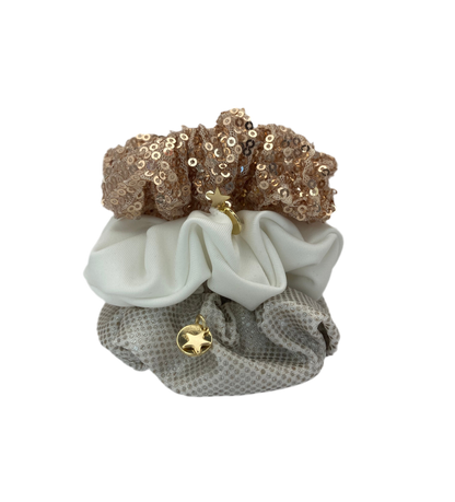 SET of 3 SmartCore Scrunchies - Soft Styling Sparkle Essentials