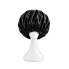 Black satin sleep bonnet by BUNLUV on white background
