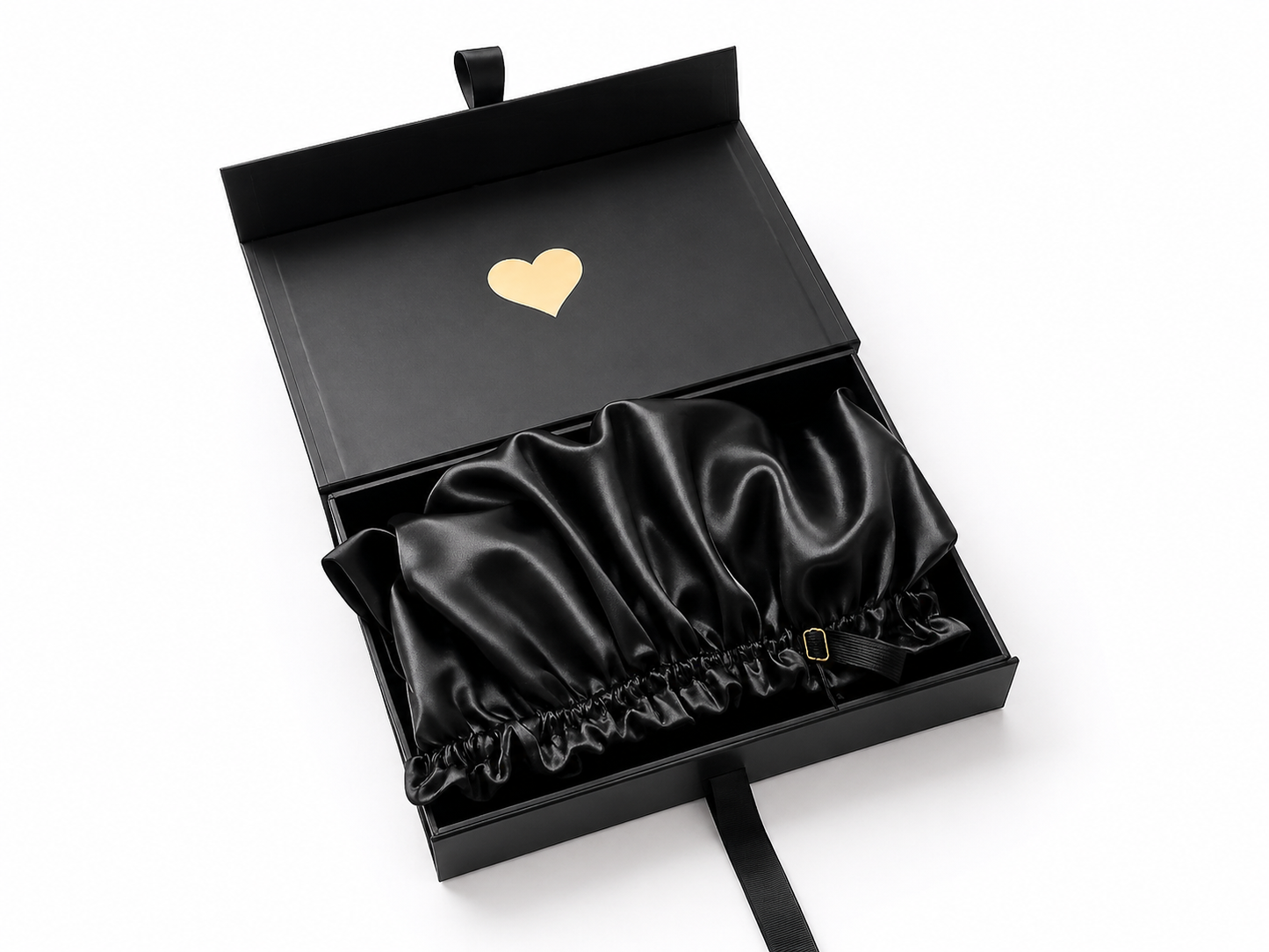 Oversized Satin Sleep Bonnet – Black