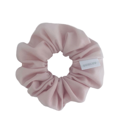Blush pink active scrunchie close-up by BUNLUV on white background