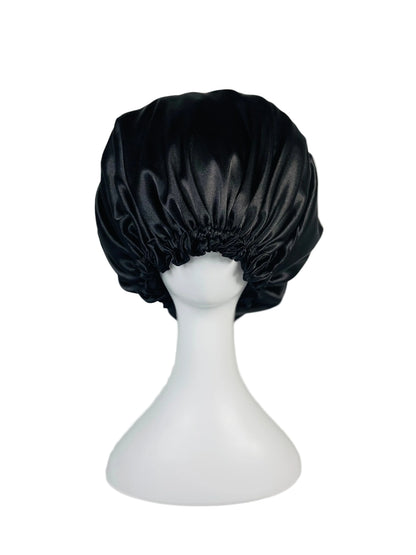 BUNLUV Bonnet Black Satin