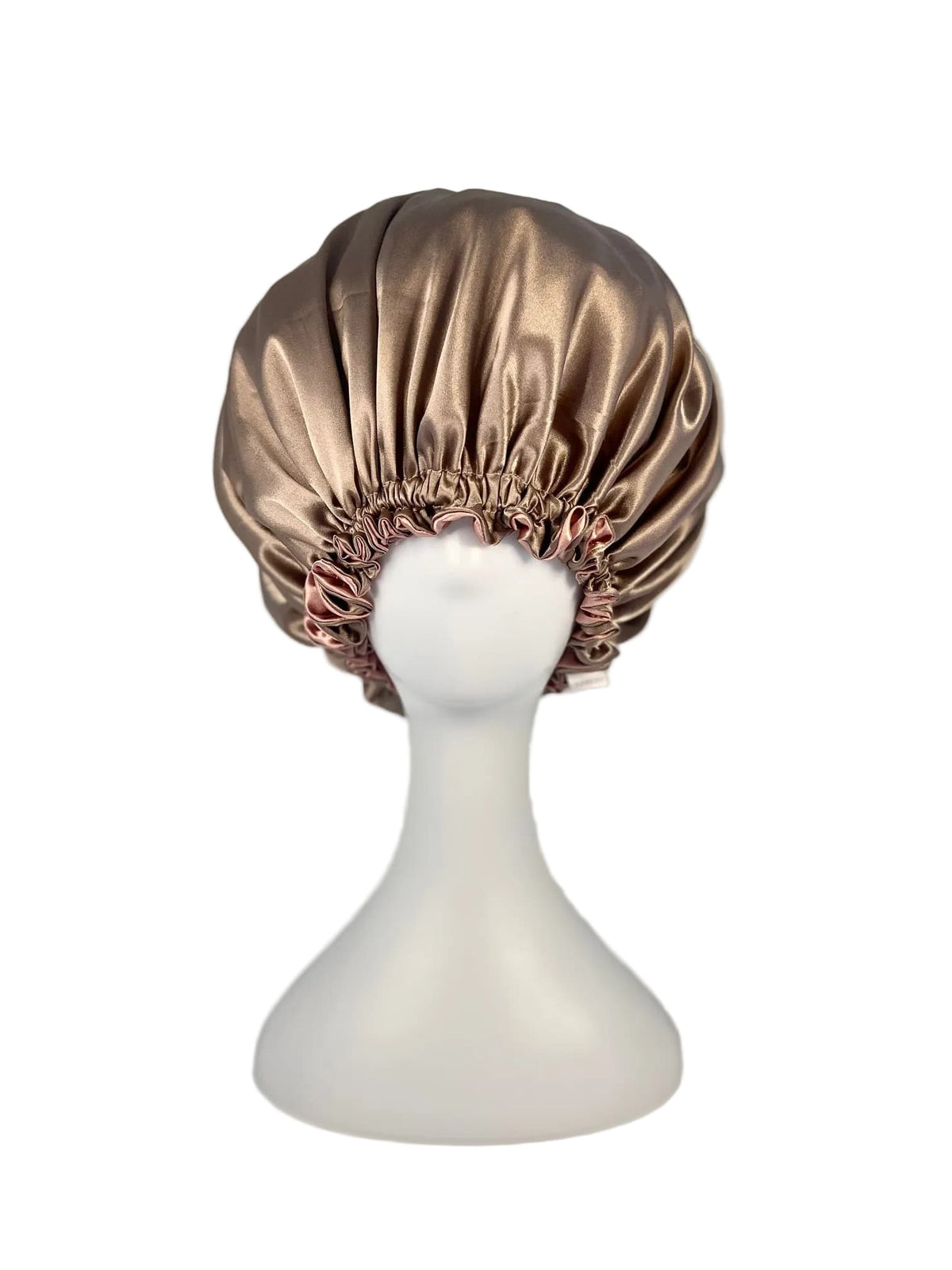 BUNLUV Bonnet Pink & Fog Satin (Fog side showing on mannequin)