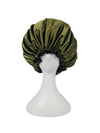 BUNLUV Olive Black Bonnet Satin on White Mannequin 