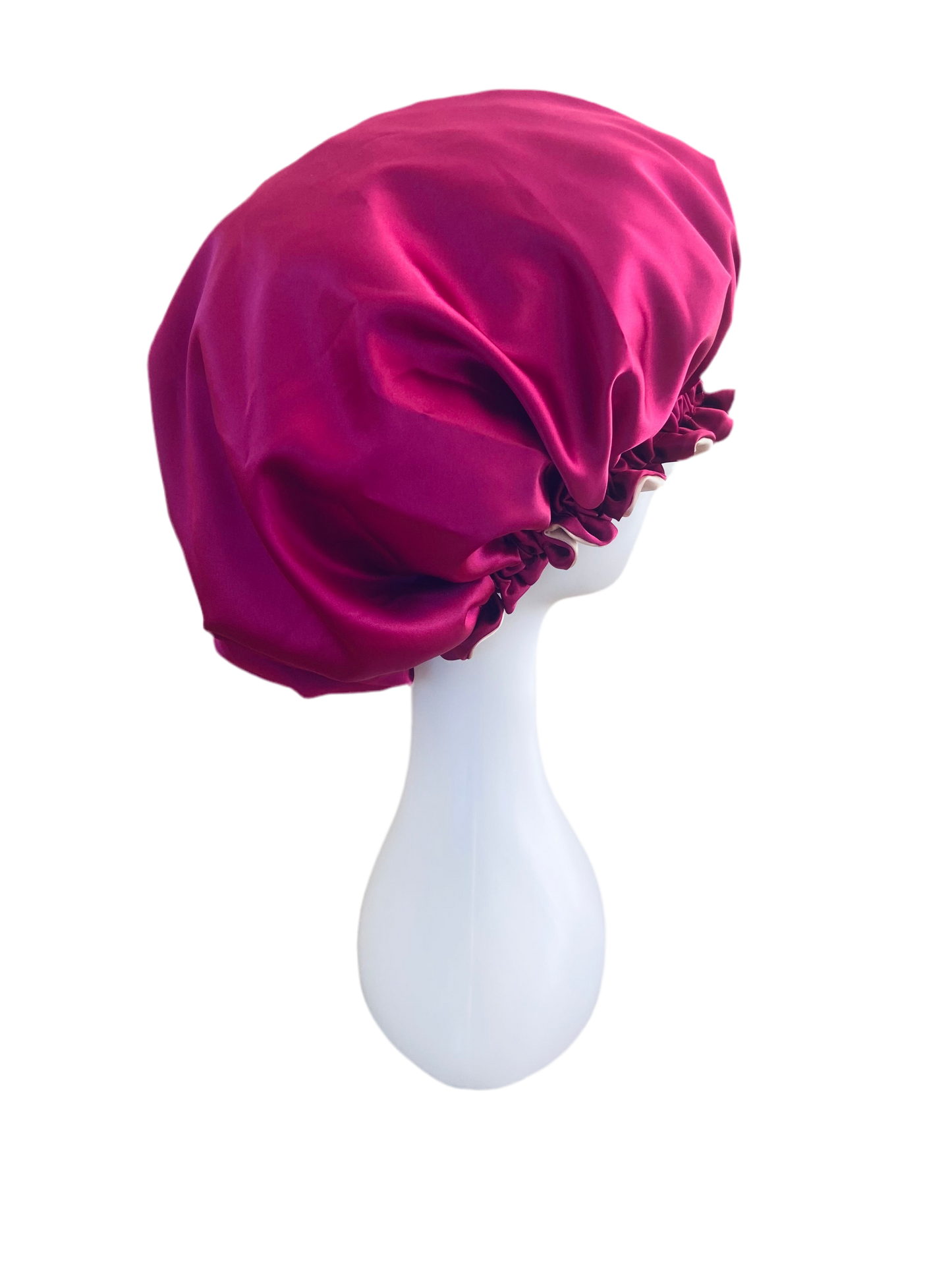 OVERSIZED HAIR BONNET ADJUSTABLE SATIN - PINK & HOT PINK