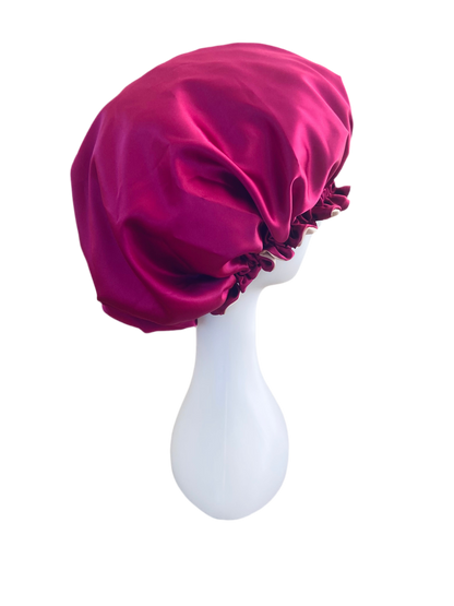 OVERSIZED HAIR BONNET ADJUSTABLE SATIN - PINK & HOT PINK