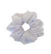 BUNLUV satin scrunchie in white, classic option for daily styling