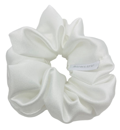 Premium Satin White Scrunchie