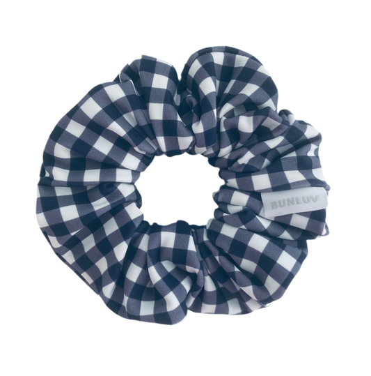 Navy Gingham Swim Scrunchie