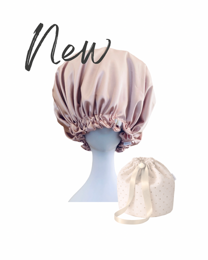 Oversized Adjustable Satin Sleep Bonnet - Pink