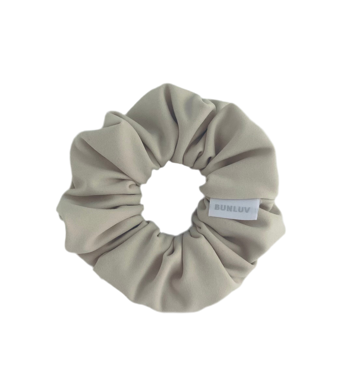 Nude active scrunchie close-up by BUNLUV on white background