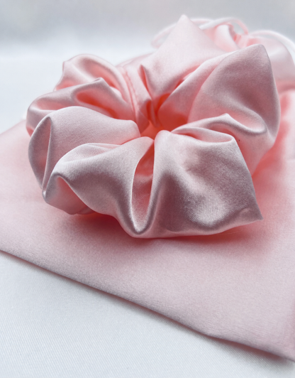 Pink satin bunluv smartcore scrunchie