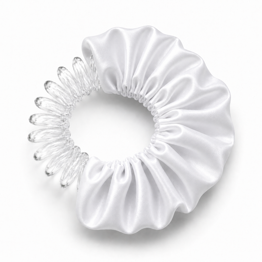 BUNLUV white smartcore swim scrunchie