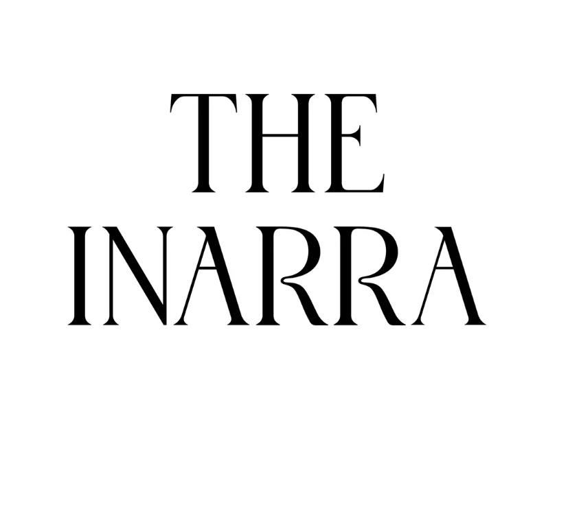 Black text 'THE INARRA' on a white background